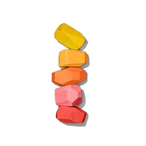Lovevery Solid Wood Stacking Boulders Blocks Rocks 3 Year Old Toddler Toy - Picture 1 of 3